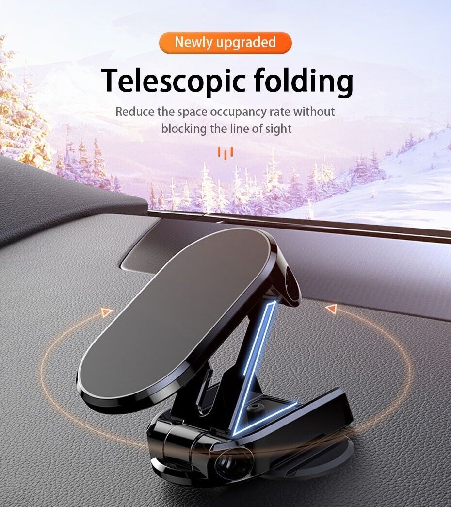 Magnetic Car Mobile Phone Holder 360° Rotating Dashboard Windscreen Mount